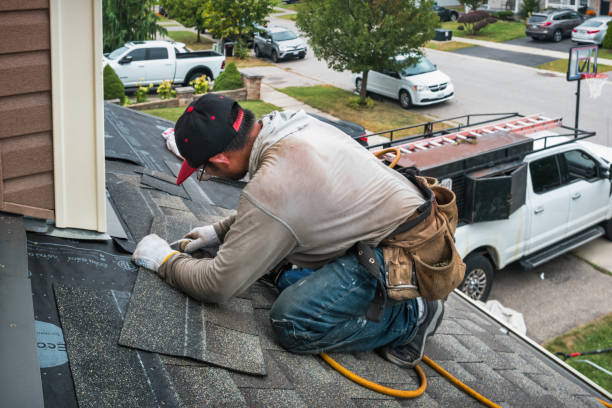 Professional Roofing technician working in Shortsville, NY